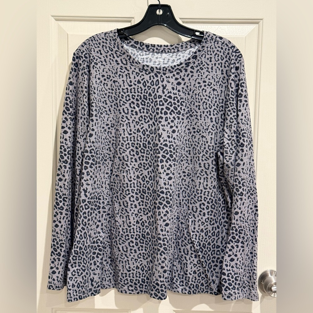 Lane Bryant Gray Leopard Print Sweatshirt